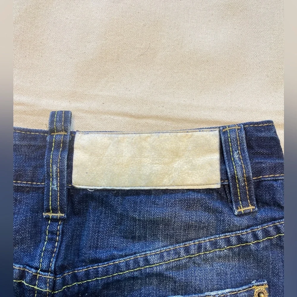 Dsquared2 Distressed Dark Wash Denim Mini Skirt Embroidered High Waist Y2K - Picture 9 of 9
